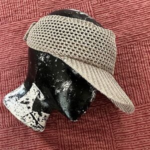 Stylish Tan sparkly gold tone Visor Cap